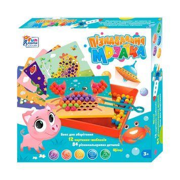 Мозаїка 67941, "4FUN Game Club", 84 елементи, 12 картинок-шаблонів, щипці 140686 фото