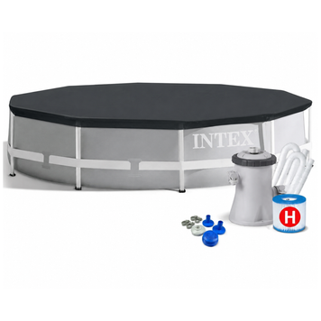 Набір каркасний басейн Intex 26702 NP 305&times;76 см, 4485 л з фільтр-насосом і тентом Bestway 58036, круглий басейн 26702_1 фото