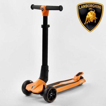 Самокат Lamborghini триколісний LB - 10200, складане алюмінієве кермо, колеса PU зі світлом 102314 фото
