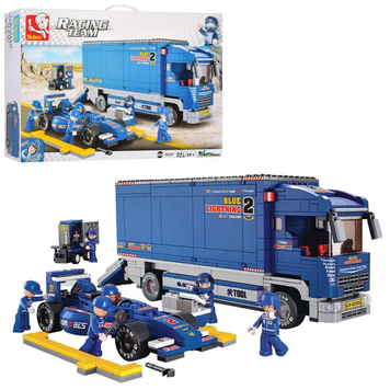 Конструктор SLUBAN Racing Team Формула-1 M38-B0357, пластиковий, болід і трейлер, 641 деталь M38-B0357 фото