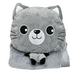 Дитяча м'яка іграшка "Кішечка" L1128(Grey) іграшка з пледом, розмір 40 см L1128(Grey) фото 1