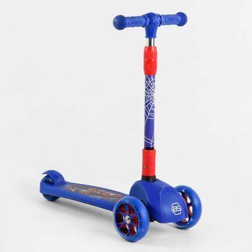 Самокат триколісний 47359 Best Scooter, СВІТЛО КОЛІС ТА ДИСКІВ, складене кермо, передні колеса PU 120х35мм, задні колеса PU 80х48мм 105390 фото