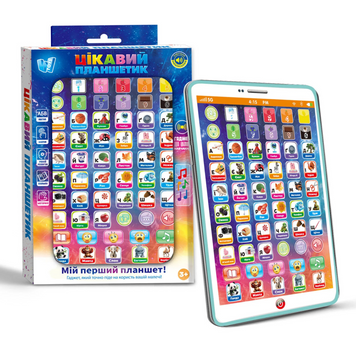 Дитячий планшет з озвучуванням українською WToys 94568, абетка, цифри, казки, пісні, тварини, екзамен, музика, навчальний планшет 178625 фото