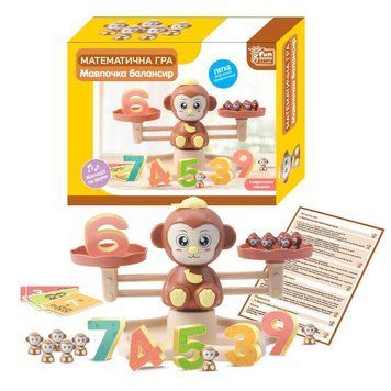 Розвиваючий балансир "Мавпочка" 54391 "4FUN Game Club" мелодії та звуки, 30 карток, 19 мавпочок, 10 цифр 140696 фото