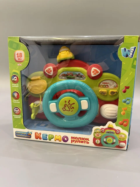 Інтерактивне кермо WToys 34764, підсвічування, звуки, пісні, казки, українське озвучення 2 кольори 192787 фото