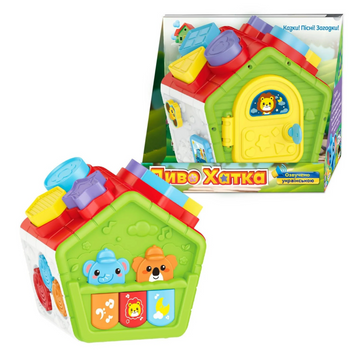 Логічна хатинка 26558, "WToys",українська мова, казки, пісні, загадки, підсвічування, геометричний сортер 168344 фото