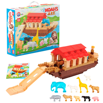 Конструктор 1348 "Technok Toys", 190 деталей, 10 фігурок тварин, 1 фігурка Ноя 178494 фото