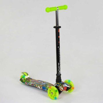 Самокат А 24647 / 779-1391 MAXI "Best Scooter", пластмасовий, 4 колеса PU, СВІТЛО, трубка керма алюмінієва, d = 12см 74307 фото