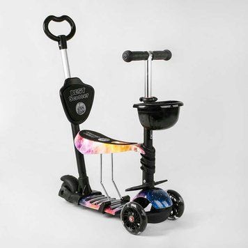 Самокат 5в1 Best Scooter 16102 з сидінням, батьківською ручкою, PU колеса зі світлом 113671 фото