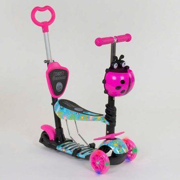 Самокат 5в1 Best Scooter 26901 з сидінням, батьківською ручкою та PU колесами зі світлом 84217 фото