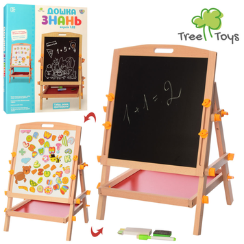 Дерев&rsquo;яний дитячий мольберт Tree Toys MD 2382, 2в1 магнітний двосторонній для малювання та навчання 65&times;35&times;31 см 2175 фото