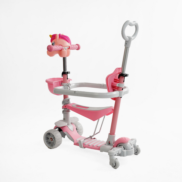 Самокат 5в1 P-63700, Best Scooter, додаткові колеса, захисний бампер, PU колеса зі світлом 166617 фото