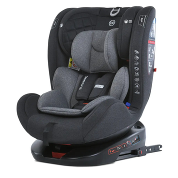 Автокрісло дитяче El Camino Everest ME 1114 Light Gray Isofix 360&deg; 0-36 кг поворотне Top Tether   фото