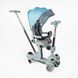 Самокат 5в1 "Skyper" BL-61020, колеса PU125х40мм зі світлом, з капюшоном, поворотне сидіння, захисний бампер, з доп.колесами, Синій 169233 фото