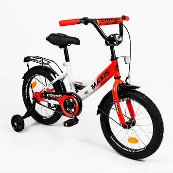 Дитячий велосипед 16" CORSO MAXIS MX-23965, ручне та ножне гальмо, додаткові колеса, багажник 189129 фото