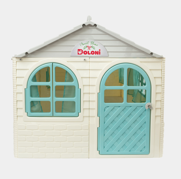 Дитячий пластиковий будиночок ТМ Doloni 02550/25 (256&times;129&times;120 см) 2 кімнати, шторки, для саду та кімнати 02550/25 фото
