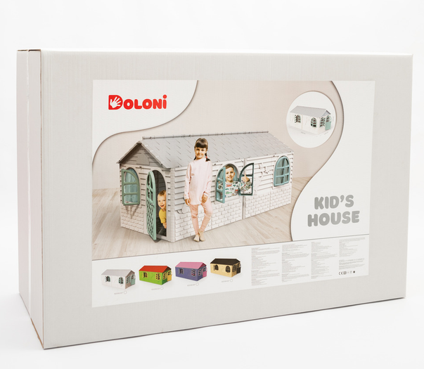 Дитячий пластиковий будиночок ТМ Doloni 02550/25 (256&times;129&times;120 см) 2 кімнати, шторки, для саду та кімнати 02550/25 фото
