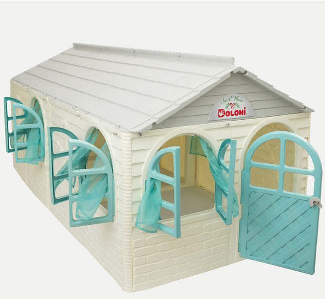 Дитячий пластиковий будиночок ТМ Doloni 02550/25 (256&times;129&times;120 см) 2 кімнати, шторки, для саду та кімнати 02550/25 фото